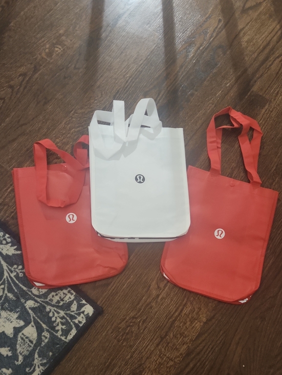 lululemon athletica Handbags - lululemon athletica Red and White Reusable Tote Set